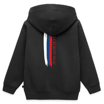 tschechische republik skizzierte Landesfarben - Kinder Premium Organic Zip Hoodie - Schwarz - Hinten - AI Model Kid Male (0cm)