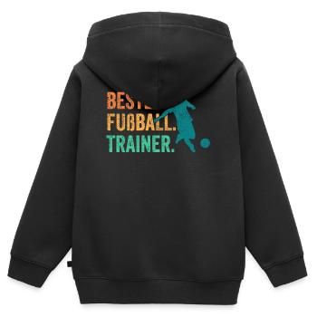 Fußball Trainer Fußballverein - Kinder Premium Organic Zip Hoodie - Schwarz - Hinten - AI Model Kid Male (0cm)