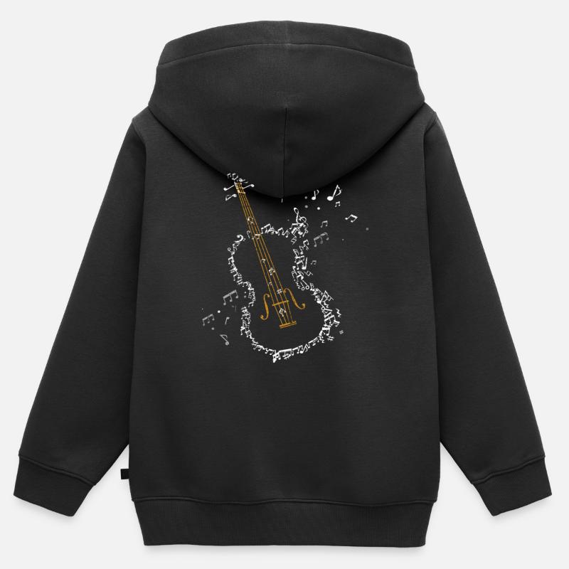 Violon violon - Sweat Premium à capuche zippé enfant bio - noir
