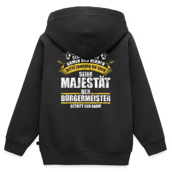 Bürgermeister Gemeinde Amt Stadt Geschenk - Kinder Premium Organic Zip Hoodie - Schwarz - Hinten - AI Model Kid Male (0cm)