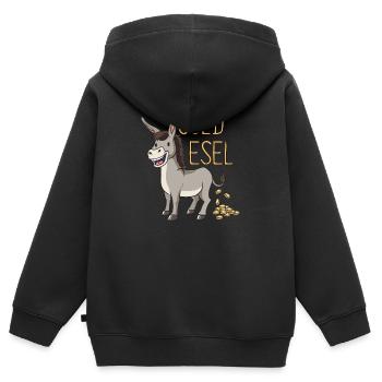 Esel Goldesel Maultier Muli Donkey Geschenk - Kinder Premium Organic Zip Hoodie - Schwarz - Hinten - AI Model Kid Male (0cm)