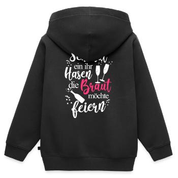 JGA Junggesellinnenabschied - Kinder Premium Organic Zip Hoodie - Schwarz - Hinten - AI Model Kid Male (0cm)