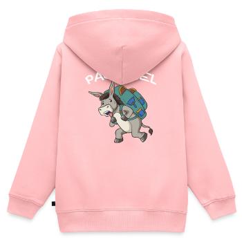 Esel Packesel Maultier Muli Donkey Geschenk - Kinder Premium Organic Zip Hoodie - Rosa - Hinten - AI Model Kid Female (0cm)