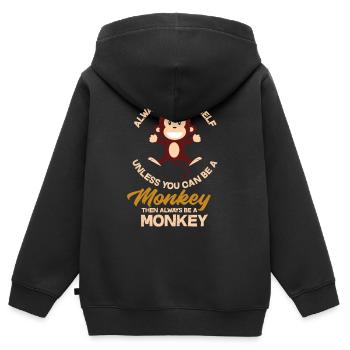 Affe Lieblingstier - Kinder Premium Organic Zip Hoodie - Schwarz - Hinten - AI Model Kid Male (0cm)
