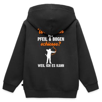 Bogenschütze - Kinder Premium Organic Zip Hoodie - Schwarz - Hinten - AI Model Kid Male (0cm)