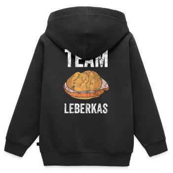 Lustiges Leberkas Leberkäse Team Geschenk - Kinder Premium Organic Zip Hoodie - Schwarz - Hinten - AI Model Kid Male (0cm)