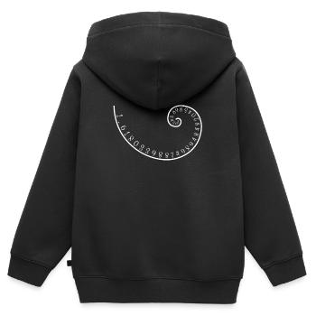 1,618 Goldener Schnitt - Fibonacci Zahlen - Kinder Premium Organic Zip Hoodie - Schwarz - Hinten - AI Model Kid Male (0cm)