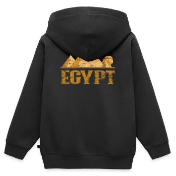 Ägypten Pyramiden - Kinder Premium Organic Zip Hoodie - Schwarz - Hinten - AI Model Kid Male (0cm)