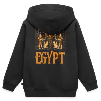 Ägypten Geschichte - Kinder Premium Organic Zip Hoodie - Schwarz - Hinten - AI Model Kid Male (0cm)