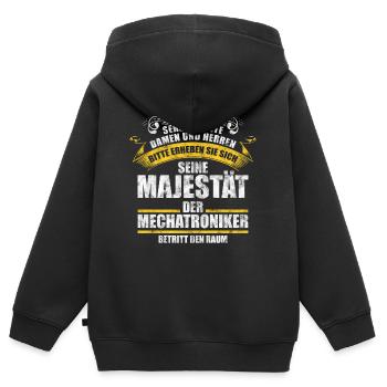 Mechatroniker - Kinder Premium Organic Zip Hoodie - Schwarz - Hinten - AI Model Kid Male (0cm)