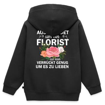 Ausgebildet Um ein Florist Zu Sein - Kinder Premium Organic Zip Hoodie - Schwarz - Hinten - AI Model Kid Male (0cm)