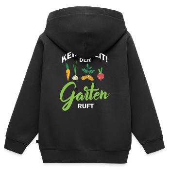 Ich Habe Keine Zeit Der Garten Ruft - Kinder Premium Organic Zip Hoodie - Schwarz - Hinten - AI Model Kid Male (0cm)