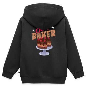 Backen Bäcker - Kinder Premium Organic Zip Hoodie - Schwarz - Hinten - AI Model Kid Male (0cm)