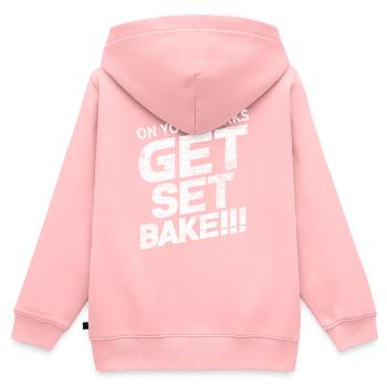 Pâtisseries au four - Sweat Premium à capuche zippé enfant bio - rose - Dos - AI Model Kid Female (0cm)