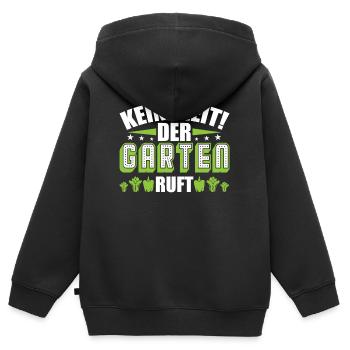 Gärtner Garten Gartenbau Outfit - Kinder Premium Organic Zip Hoodie - Schwarz - Hinten - AI Model Kid Male (0cm)