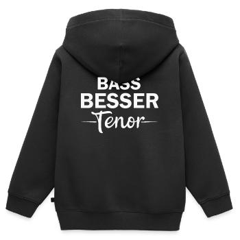 bass besser tenor - Kinder Premium Organic Zip Hoodie - Schwarz - Hinten - AI Model Kid Male (0cm)