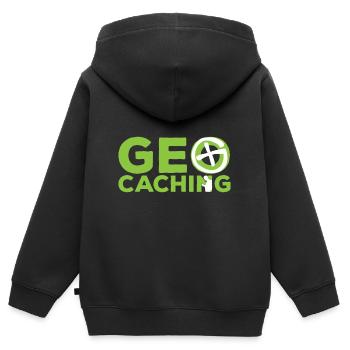 Geocaching leisure in the name - Kids Premium Organic Zip-up Hoodie - black - Back - AI Model Kid Male (0cm)