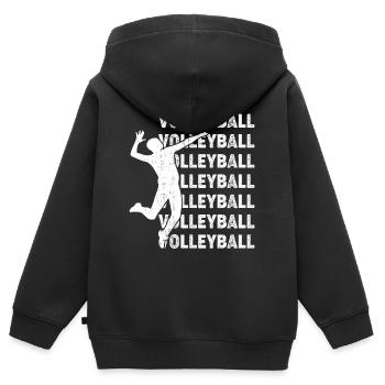 volleyball volleyball volleyball - Kinder Premium Organic Zip Hoodie - Schwarz - Hinten - AI Model Kid Male (0cm)