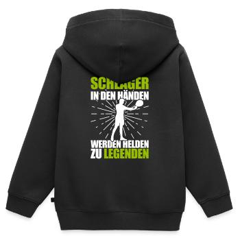 Tennisspieler Tennis Schläger Tennisspiel - Kinder Premium Organic Zip Hoodie - Schwarz - Hinten - AI Model Kid Male (0cm)