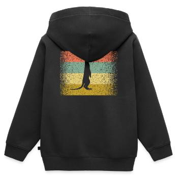 Le suricate coloré - Sweat Premium à capuche zippé enfant bio - noir - Dos - AI Model Kid Male (0cm)