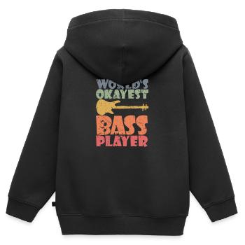 Bass Player gift WORLD'S OKAYEST BASS PLAYER - Kinder Premium Organic Zip Hoodie - Schwarz - Hinten - AI Model Kid Male (0cm)