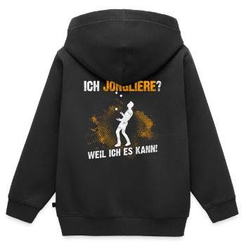 Jongleur Artistik Zirkus Geschenk - Kinder Premium Organic Zip Hoodie - Schwarz - Hinten - AI Model Kid Male (0cm)