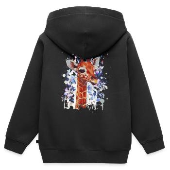 Girafe - Girafe - Girafe Cool - Sweat Premium à capuche zippé enfant bio - noir - Dos - AI Model Kid Male (0cm)