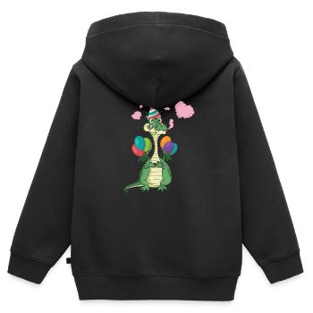 Geburtstagsfeier Geschenke Mythische Drachen und - Kinder Premium Organic Zip Hoodie - Schwarz - Hinten - AI Model Kid Male (0cm)