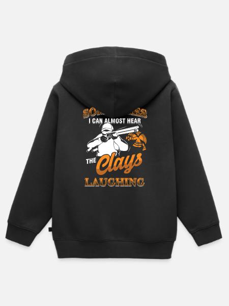 Clay Pigeon Shooting Hunting Wildlife Hunters - Kids Premium Organic Zip-up Hoodie - black