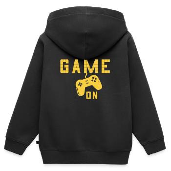 Gamer - Game on - Kinder Premium Organic Zip Hoodie - Schwarz - Hinten - AI Model Kid Male (0cm)