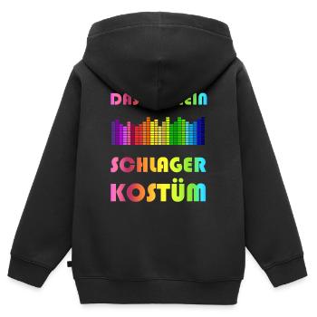 Voici mon costume de Schlager - Sweat Premium à capuche zippé enfant bio - noir - Dos - AI Model Kid Male (0cm)