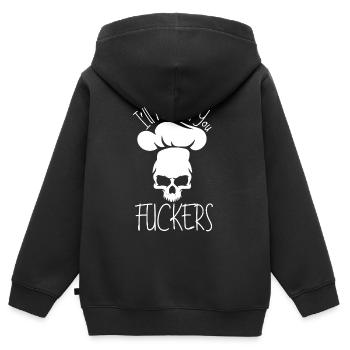 The chef's culinary sayings - Kids Premium Organic Zip-up Hoodie - black - Back - AI Model Kid Male (0cm)