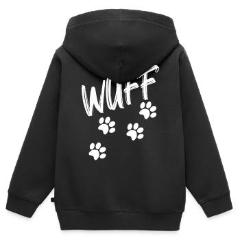 Hunde Wuff - Kinder Premium Organic Zip Hoodie - Schwarz - Hinten - AI Model Kid Male (0cm)