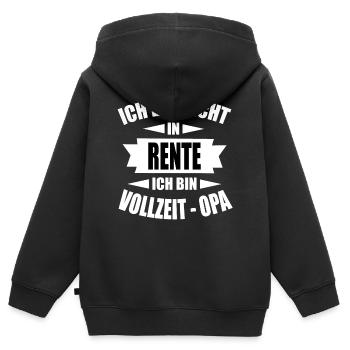 Rentner Vollzeit OPA Vatertag Lustige Geschenkidee - Kinder Premium Organic Zip Hoodie - Schwarz - Hinten - AI Model Kid Male (0cm)