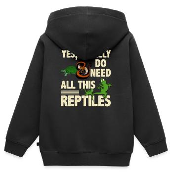 Gecko Eidechse - Kinder Premium Organic Zip Hoodie - Schwarz - Hinten - AI Model Kid Male (0cm)
