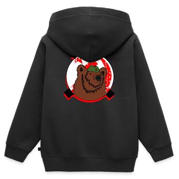 Bear Russia Russians gift idea - Kids Premium Organic Zip-up Hoodie - black - Back - AI Model Kid Male (0cm)
