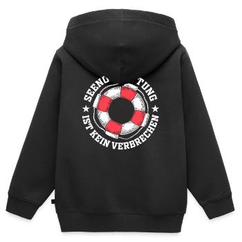 Seenotrettung ist kein Verbrechen Rettungsring - Kinder Premium Organic Zip Hoodie - Schwarz - Hinten - AI Model Kid Male (0cm)