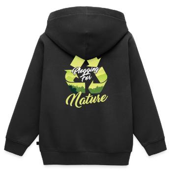 Jour de la Terre Environnement Mère Nature Cadeau recyclé - Sweat Premium à capuche zippé enfant bio - noir - Dos - AI Model Kid Male (0cm)