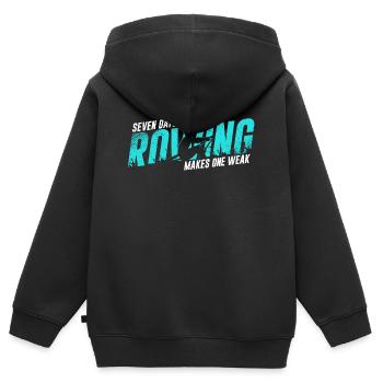 Aviron jeu de mots - Sweat Premium à capuche zippé enfant bio - noir - Dos - AI Model Kid Male (0cm)