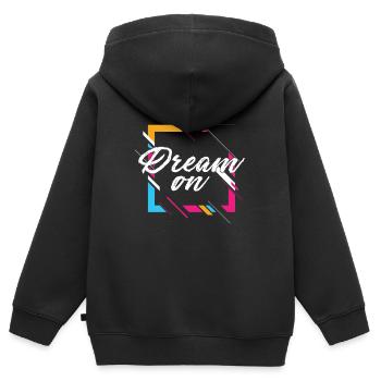 Traum auf motivierendem Zitat ermutigendes Geschenk - Kinder Premium Organic Zip Hoodie - Schwarz - Hinten - AI Model Kid Male (0cm)
