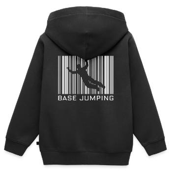 Base-Jumping Hobby mit Barcode - Kinder Premium Organic Zip Hoodie - Schwarz - Hinten - AI Model Kid Male (0cm)