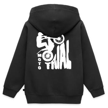 Moto Trial - Trial Bike - Motorcycle Motocross - Kids Premium Organic Zip-up Hoodie - black - Back - AI Model Kid Male (0cm)