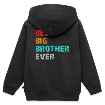bester großer Bruder aller Zeiten - Kinder Premium Organic Zip Hoodie - Schwarz - Hinten - AI Model Kid Male (0cm)