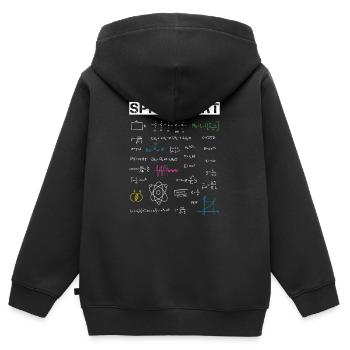 Das SpickShirt - Prüfung Abitur Abi Geschenk - Kinder Premium Organic Zip Hoodie - Schwarz - Hinten - AI Model Kid Male (0cm)