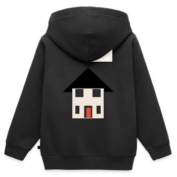 die neue wohnung shirt - Kinder Premium Organic Zip Hoodie - Schwarz - Hinten - AI Model Kid Male (0cm)