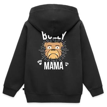 Bouledogue - Sweat Premium à capuche zippé enfant bio - noir - Dos - AI Model Kid Male (0cm)