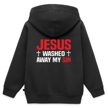 Jesus Christus - Kinder Premium Organic Zip Hoodie - Schwarz - Hinten - AI Model Kid Male (0cm)