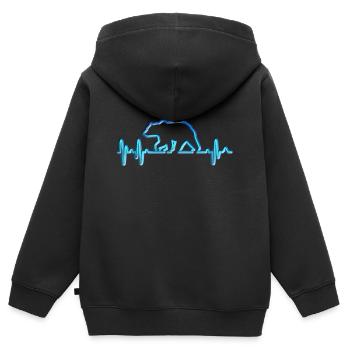 bear - Kids Premium Organic Zip-up Hoodie - black - Back - AI Model Kid Male (0cm)