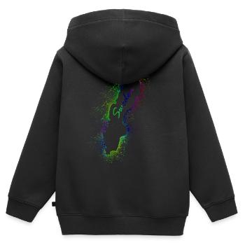 La Suède - Sweat Premium à capuche zippé enfant bio - noir - Dos - AI Model Kid Male (0cm)
