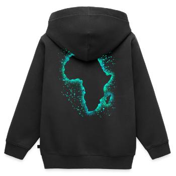Afrique - Sweat Premium à capuche zippé enfant bio - noir - Dos - AI Model Kid Male (0cm)